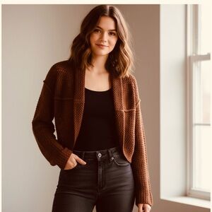 Urban Outfitters Bolero Shrug Open Front Cardigan Spice Large